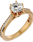 Inel De Logodnă Cascade de Lumière din Aur 14k cu Diamante Create în Laborator Pavé de 1.33 ct din 14k Aur Galben - Castelo.ro