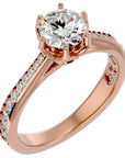 Inel De Logodnă Cascade de Lumière din Aur 14k cu Diamante Create în Laborator Pavé de 1.33 ct din 14k Aur Roz - Castelo.ro