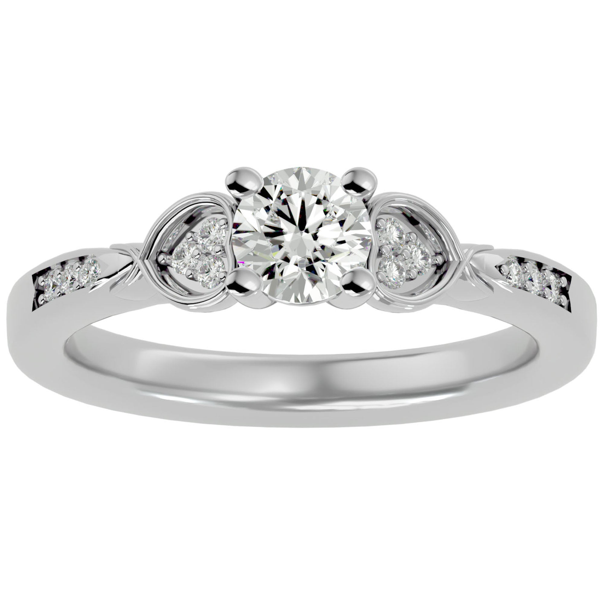 Inel De Logodnă Rivière d'Or din Aur 14k cu Diamante Create în Laborator de 0.40 ct din 14k Aur Alb - Castelo.ro