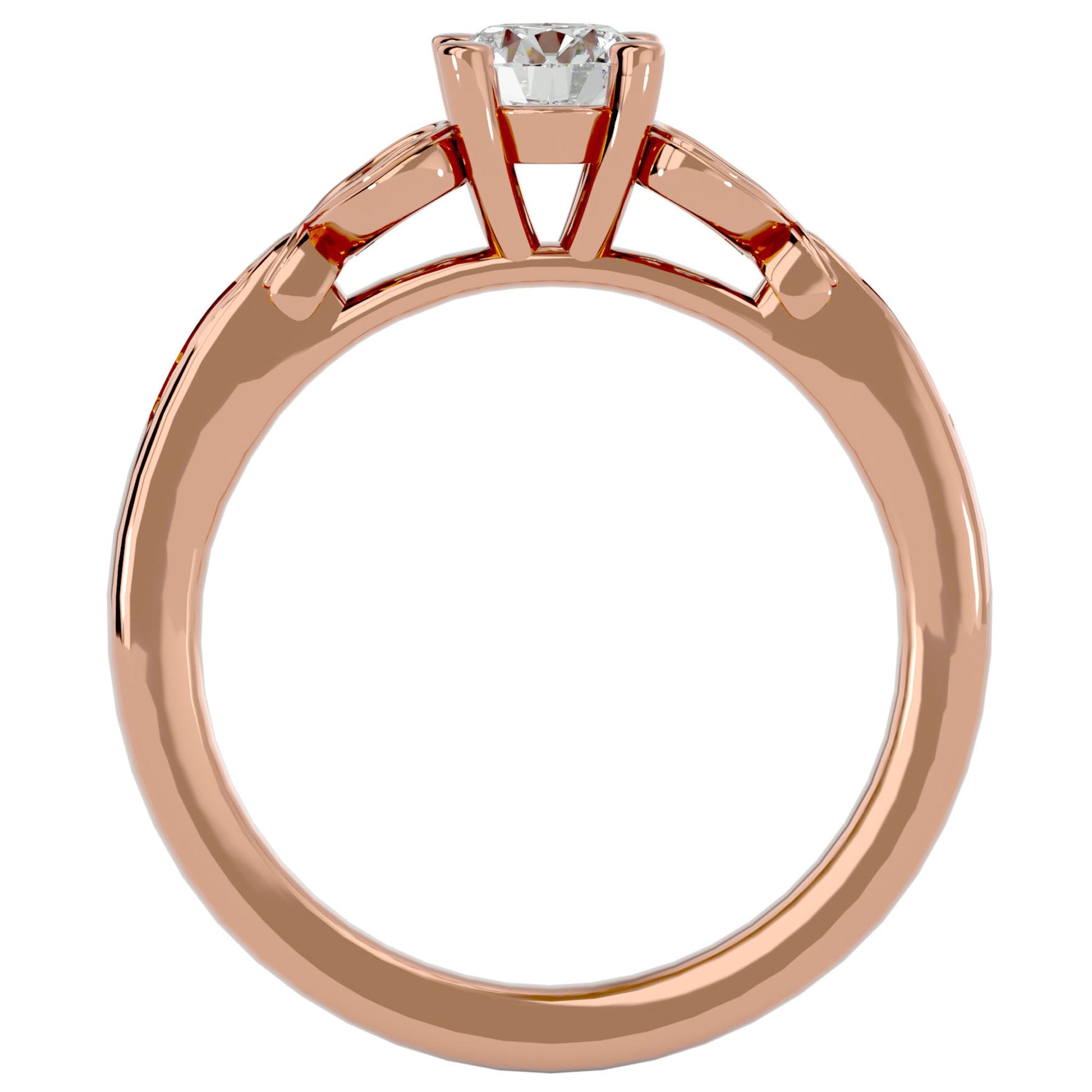 Inel De Logodnă Rivière d'Or din Aur 14k cu Diamante Create în Laborator de 0.40 ct din 14k Aur Roz - Castelo.ro