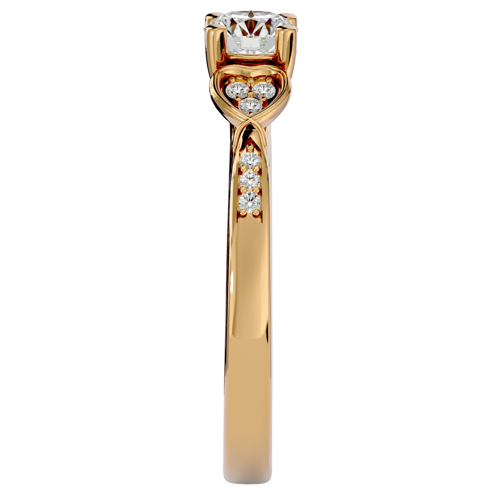 Inel De Logodnă Rivière d'Or din Aur 14k cu Diamante Create în Laborator de 0.40 ct din 14k Aur Galben - Castelo.ro