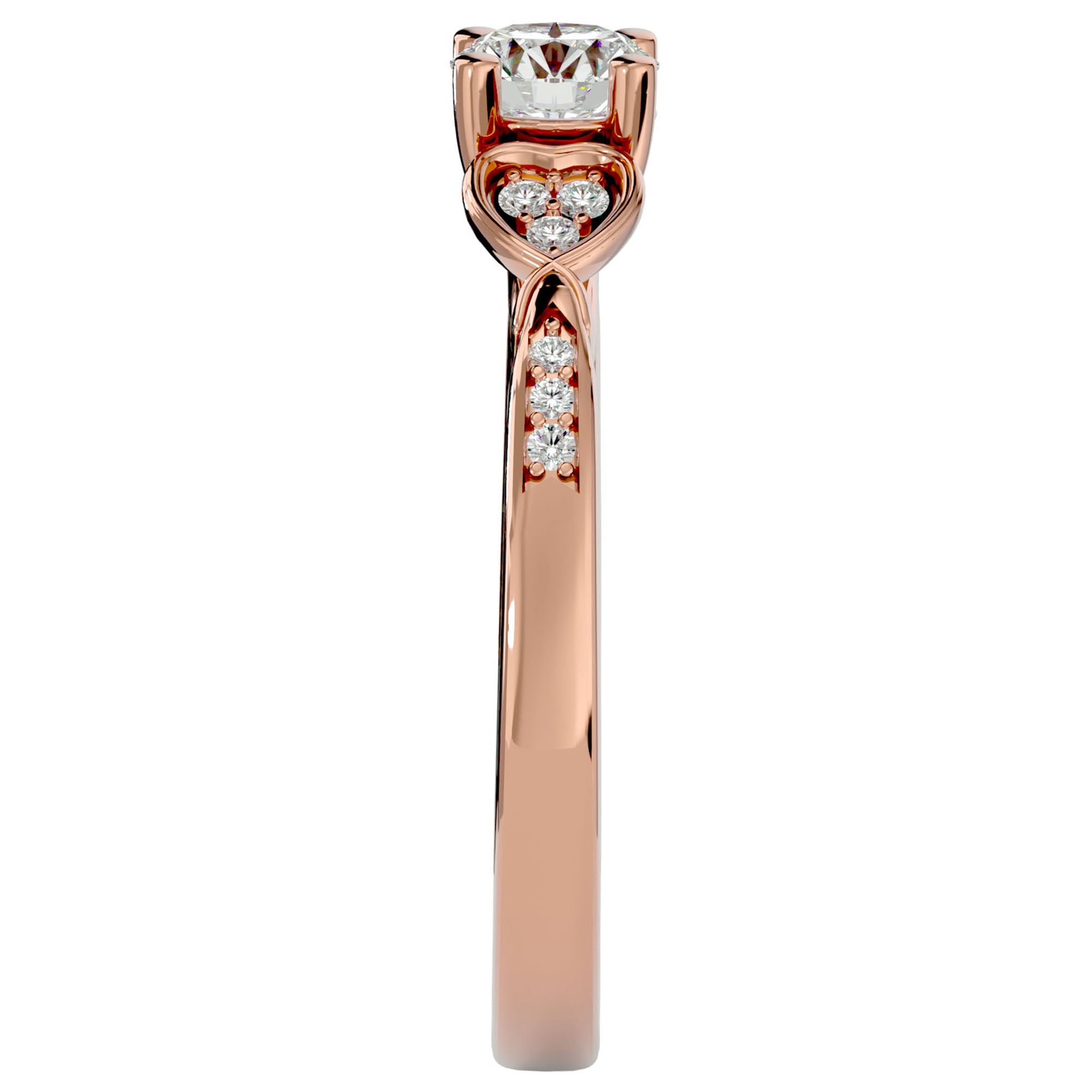 Inel De Logodnă Rivière d'Or din Aur 14k cu Diamante Create în Laborator de 0.40 ct din 14k Aur Roz - Castelo.ro