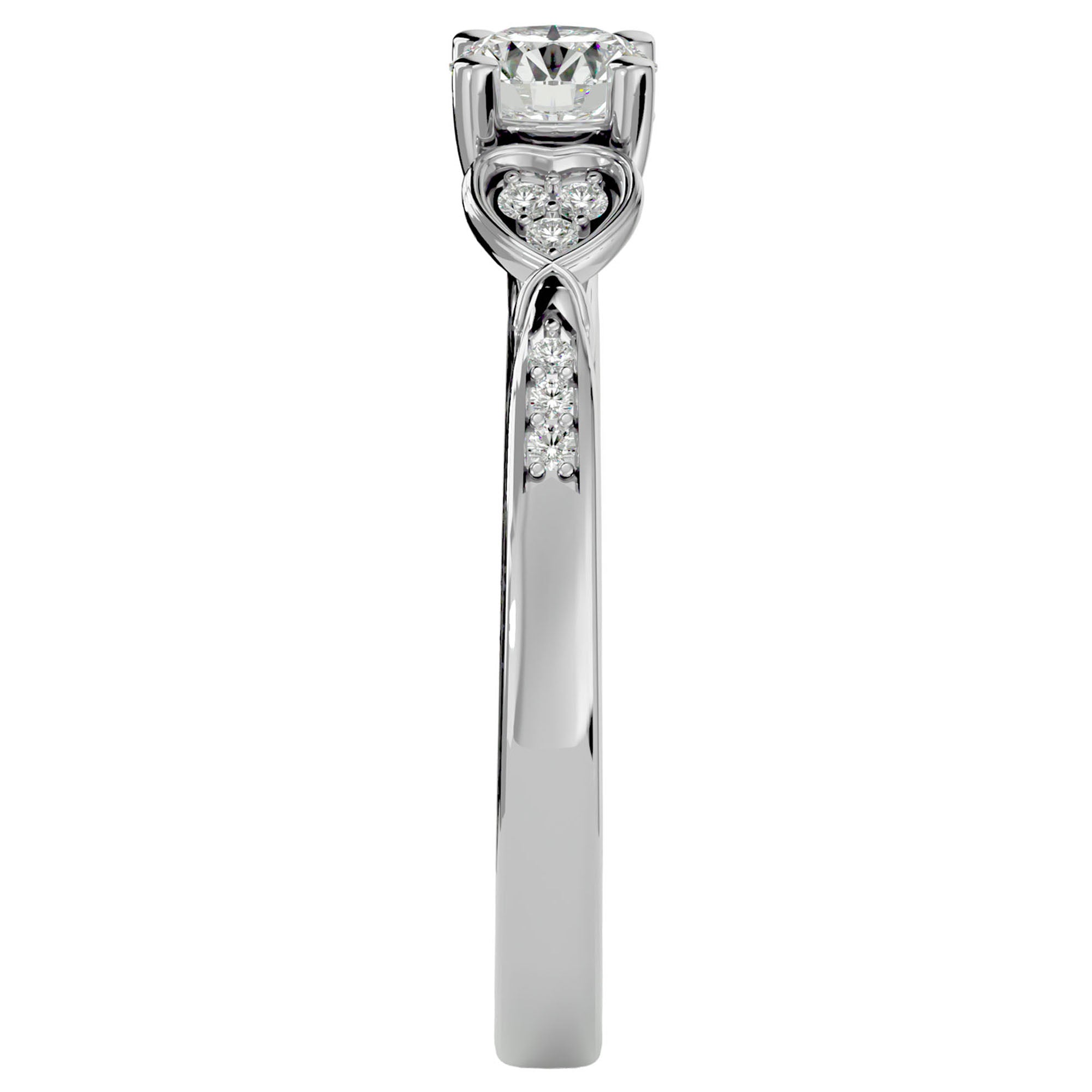 Inel De Logodnă Rivière d'Or din Aur 14k cu Diamante Create în Laborator de 0.40 ct din 14k Aur Alb - Castelo.ro