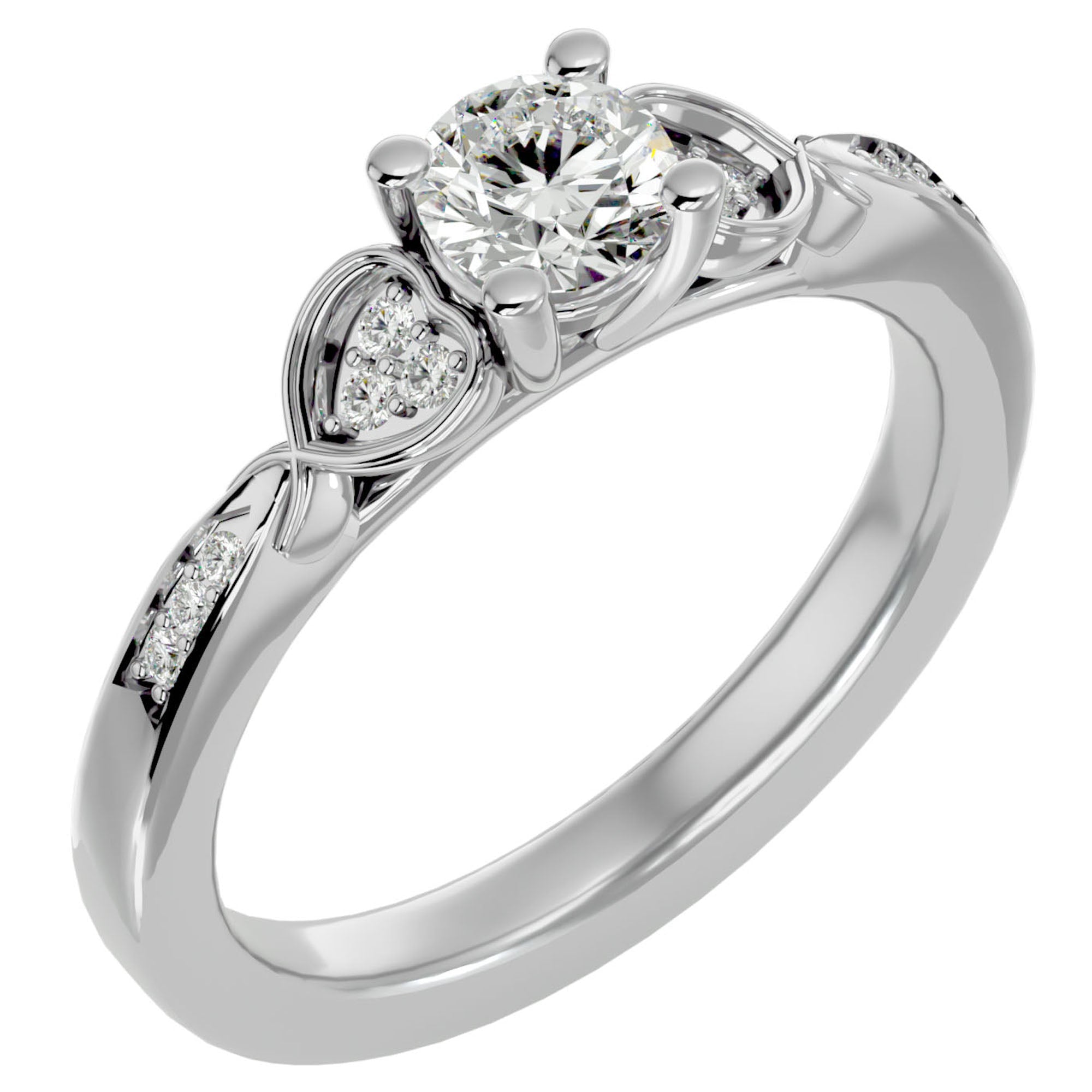 Inel De Logodnă Rivière d'Or din Aur 14k cu Diamante Naturale de 0.40 ct din 14k Aur Alb - Castelo.ro