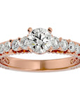 Inel De Logodnă Voix Céleste cu Moissanite Pavé de 1.79 ct din 18k Aur Roz - Castelo.ro