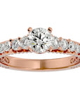 Inel De Logodnă Voix Céleste din Aur 14k cu Diamante Create în Laborator Pavé de 1.79 ct din 14k Aur Roz - Castelo.ro
