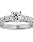 Inel De Logodnă Voix Céleste cu Moissanite Pavé de 1.79 ct din Platina - Castelo.ro