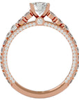 Inel De Logodnă Voix Céleste cu Moissanite Pavé de 1.79 ct din 18k Aur Roz - Castelo.ro