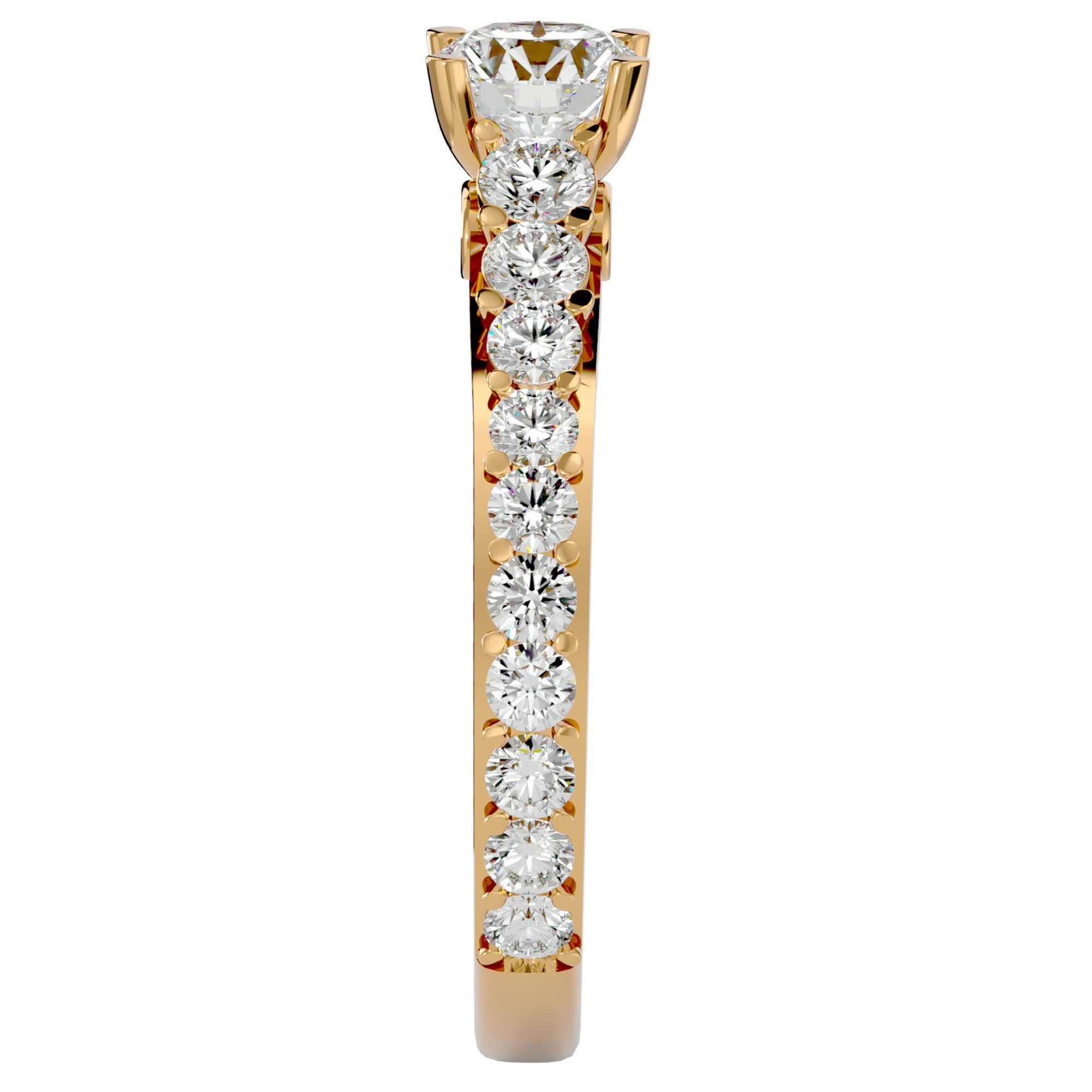 Inel De Logodnă Voix Céleste cu Moissanite Pavé de 1.79 ct din 18k Aur Galben - Castelo.ro