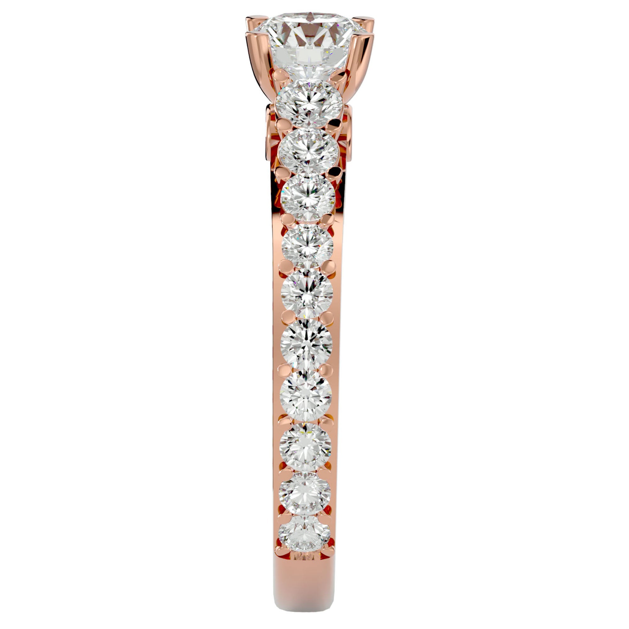Inel De Logodnă Voix Céleste cu Diamante Naturale Pavé de 1.79 ct din 18k Aur Roz - Castelo.ro