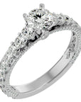 Inel De Logodnă Voix Céleste cu Moissanite Pavé de 1.79 ct din Platina - Castelo.ro