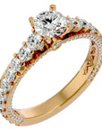 Inel De Logodnă Voix Céleste cu Diamante Naturale Pavé de 1.79 ct din 18k Aur Galben - Castelo.ro