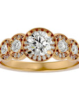 Inel de Logodnă din Aur 14k cu Diamante Create în Laborator Pavé în Crescendo Etern de 1.07 ct din 14k Aur Galben - Castelo.ro
