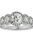 Inel de Logodnă cu Diamante Naturale Pavé în Crescendo Etern de 1.07 ct din Platina - Castelo.ro