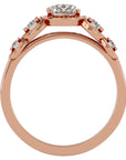 Inel de Logodnă cu Moissanite Pavé în Crescendo Etern de 1.07 ct din 18k Aur Roz - Castelo.ro