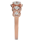 Inel de Logodnă din Aur 14k cu Diamante Naturale Pavé în Crescendo Etern de 1.07 ct din 14k Aur Roz - Castelo.ro