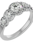Inel de Logodnă cu Diamante Naturale Pavé în Crescendo Etern de 1.07 ct din Platina - Castelo.ro
