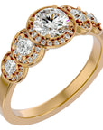 Inel de Logodnă din Aur 14k cu Diamante Naturale Pavé în Crescendo Etern de 1.07 ct din 14k Aur Galben - Castelo.ro