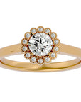 Inel de Logodnă din Aur 14k cu Diamante Create în Laborator Halo Etern în Crescendo de 0.60 ct din 14k Aur Galben - Castelo.ro