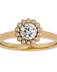 Inel de Logodnă din Aur 14k cu Moissanite Halo Etern în Crescendo de 0.60 ct din 14k Aur Galben - Castelo.ro