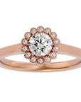 Inel de Logodnă din Aur 14k cu Diamante Create în Laborator Halo Etern în Crescendo de 0.60 ct din 14k Aur Roz - Castelo.ro