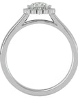 Inel de Logodnă din Aur 14k cu Moissanite Halo Etern în Crescendo de 0.60 ct din 14k Aur Alb - Castelo.ro