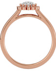 Inel de Logodnă din Aur 14k cu Diamante Create în Laborator Halo Etern în Crescendo de 0.60 ct din 14k Aur Roz - Castelo.ro