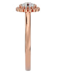 Inel de Logodnă din Aur 14k cu Moissanite Halo Etern în Crescendo de 0.60 ct din 14k Aur Roz - Castelo.ro