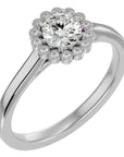 Inel de Logodnă din Aur 14k cu Moissanite Halo Etern în Crescendo de 0.60 ct din 14k Aur Alb - Castelo.ro