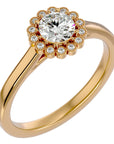 Inel de Logodnă din Aur 14k cu Moissanite Halo Etern în Crescendo de 0.60 ct din 14k Aur Galben - Castelo.ro