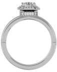 Inel de Logodnă cu Moissanite Halo Etern în Crescendo de 0.78 ct din Platina - Castelo.ro