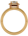 Inel de Logodnă din Aur 14k cu Diamante Create în Laborator Halo Etern în Crescendo de 0.78 ct din 14k Aur Galben - Castelo.ro