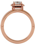Inel de Logodnă din Aur 14k cu Moissanite Halo Etern în Crescendo de 0.78 ct din 14k Aur Roz - Castelo.ro