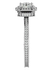 Inel de Logodnă din Aur 14k cu Diamante Create în Laborator Halo Etern în Crescendo de 0.78 ct din 14k Aur Alb - Castelo.ro