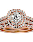 Inel de Logodnă Antique din Aur 14k cu Diamante Create în Laborator de 1.10 ct din 14k Aur Roz - Castelo.ro