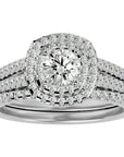 Inel de Logodnă Antique din Aur 14k cu Diamante Create în Laborator de 1.10 ct din 14k Aur Alb - Castelo.ro