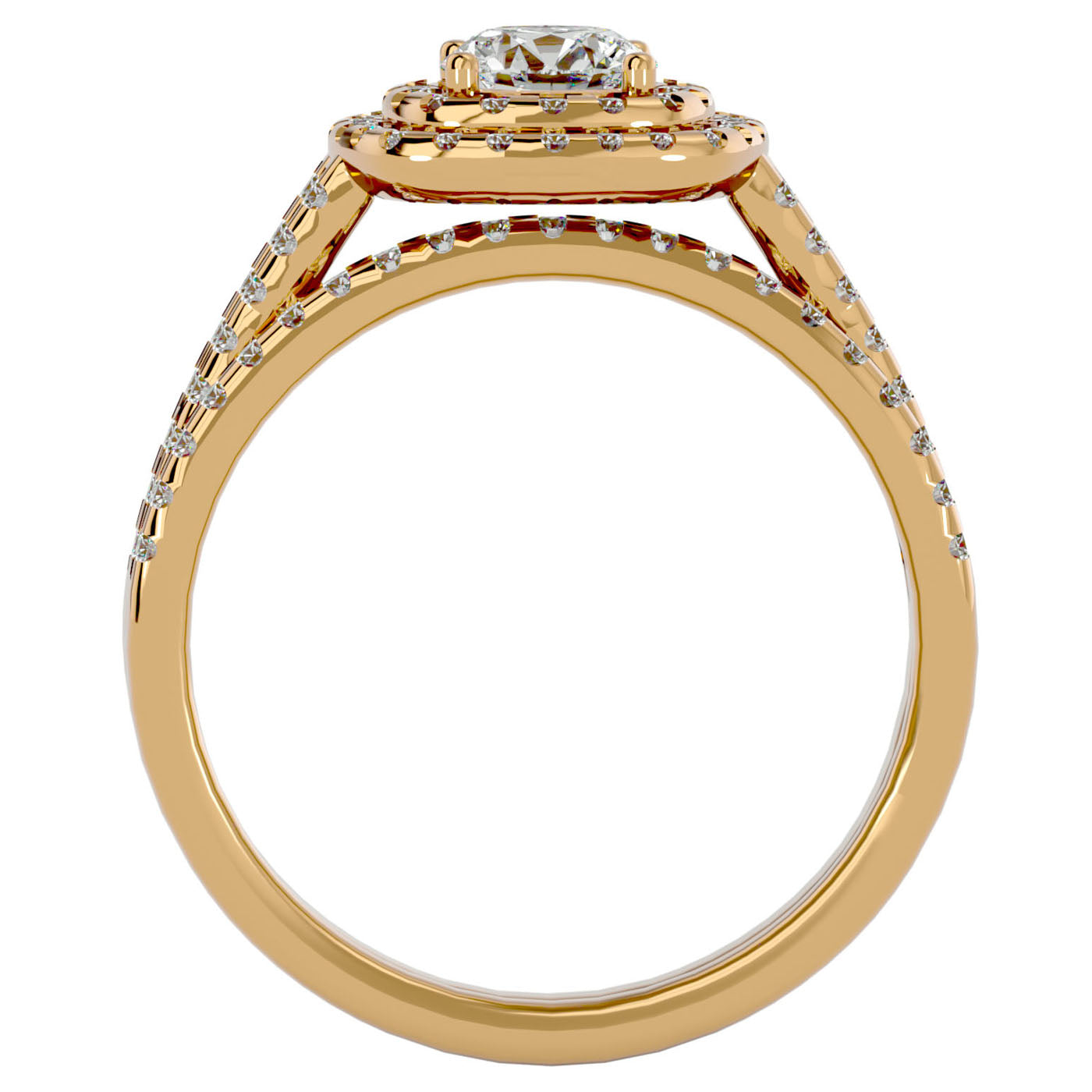Inel de Logodnă Antique din Aur 14k cu Diamante Create în Laborator de 1.10 ct din 14k Aur Galben - Castelo.ro