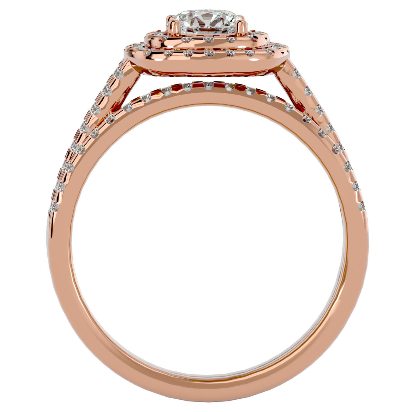 Inel de Logodnă Antique din Aur 14k cu Diamante Create în Laborator de 1.10 ct din 14k Aur Roz - Castelo.ro