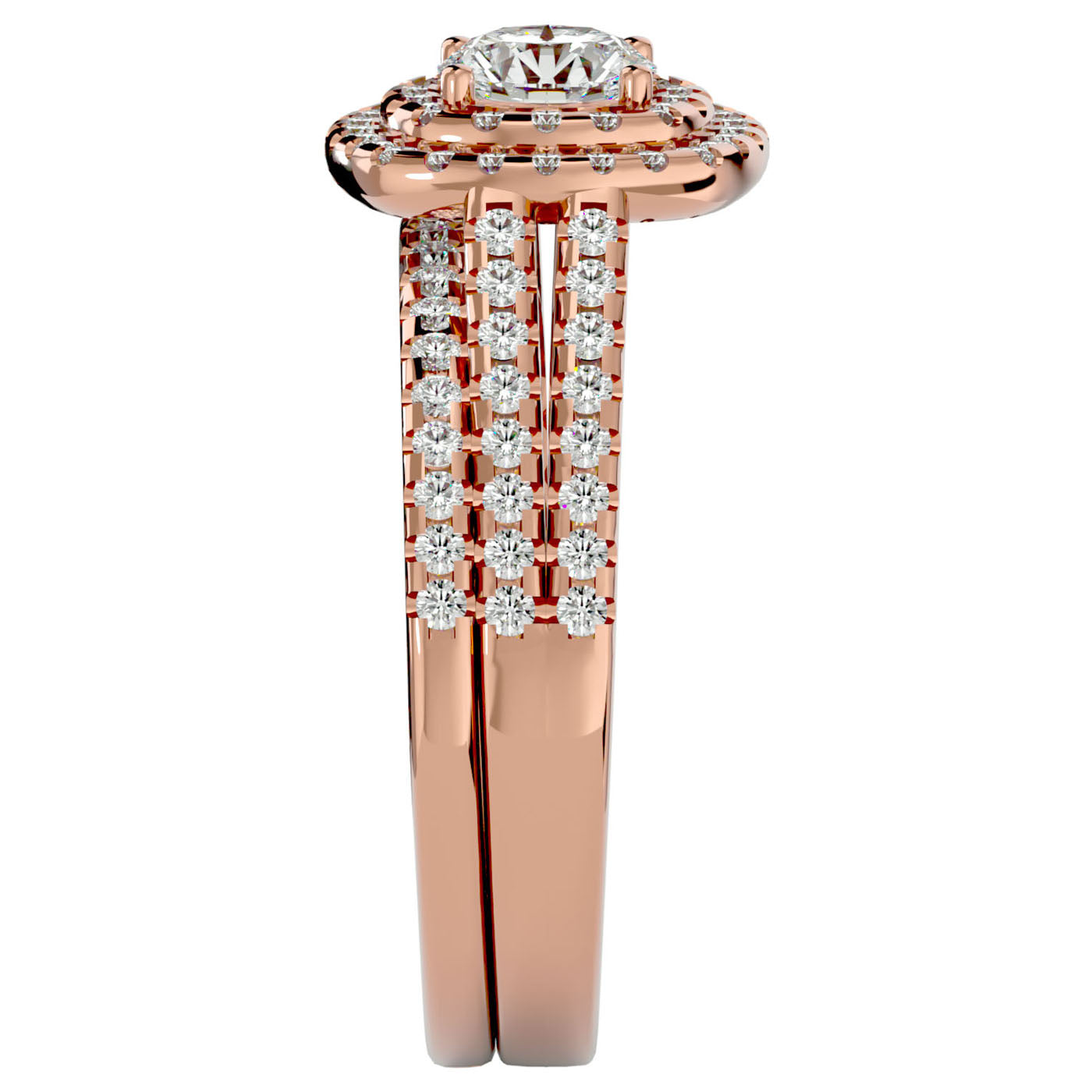 Inel de Logodnă Antique din Aur 14k cu Diamante Create în Laborator de 1.10 ct din 14k Aur Roz - Castelo.ro