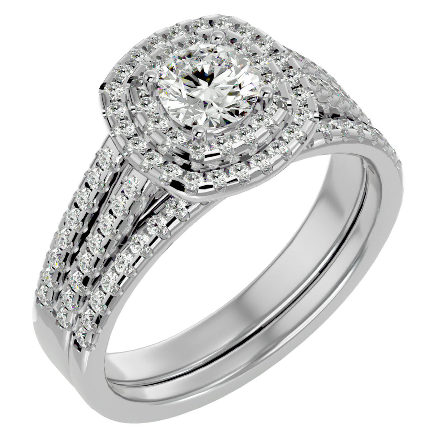 Inel de Logodnă Antique din Aur 14k cu Diamante Create în Laborator de 1.10 ct din 14k Aur Alb - Castelo.ro