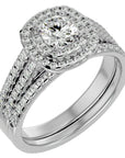 Inel de Logodnă Antique din Aur 14k cu Diamante Create în Laborator de 1.10 ct din 14k Aur Alb - Castelo.ro