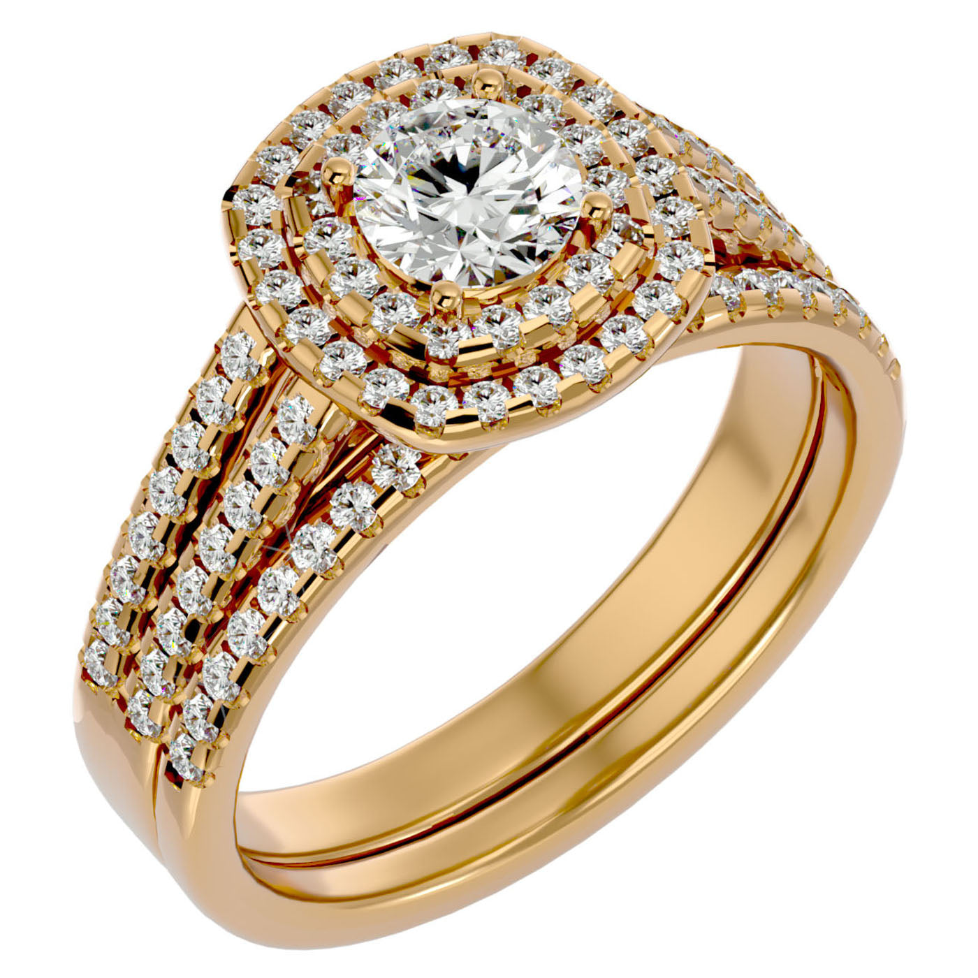 Inel de Logodnă Antique din Aur 14k cu Diamante Create în Laborator de 1.10 ct din 14k Aur Galben - Castelo.ro