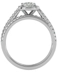 Inel de Logodnă cu Diamante Naturale Halo Etern Pavé de 1.15 ct din Platina - Castelo.ro