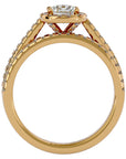 Inel de Logodnă din Aur 14k cu Diamante Create în Laborator Halo Etern Pavé de 1.15 ct din 14k Aur Galben - Castelo.ro