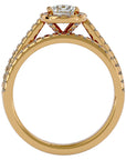 Inel de Logodnă din Aur 14k cu Moissanite Halo Etern Pavé de 1.15 ct din 14k Aur Galben - Castelo.ro