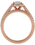 Inel de Logodnă din Aur 14k cu Moissanite Halo Etern Pavé de 1.15 ct din 14k Aur Roz - Castelo.ro