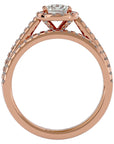 Inel de Logodnă din Aur 14k cu Diamante Create în Laborator Halo Etern Pavé de 1.15 ct din 14k Aur Roz - Castelo.ro