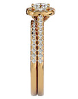 Inel de Logodnă din Aur 14k cu Moissanite Halo Etern Pavé de 1.15 ct din 14k Aur Galben - Castelo.ro