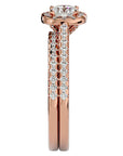 Inel de Logodnă din Aur 14k cu Moissanite Halo Etern Pavé de 1.15 ct din 14k Aur Roz - Castelo.ro