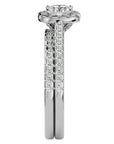 Inel de Logodnă cu Diamante Naturale Halo Etern Pavé de 1.15 ct din Platina - Castelo.ro